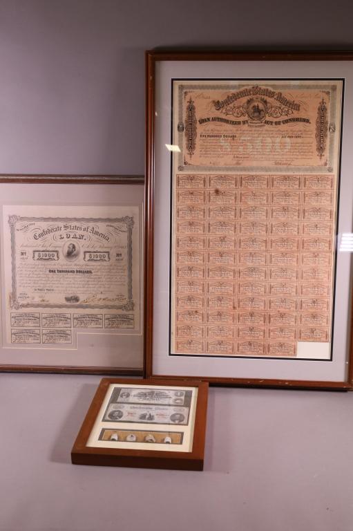 FRAMED CONFEDERATE NOTES (1 of 6)