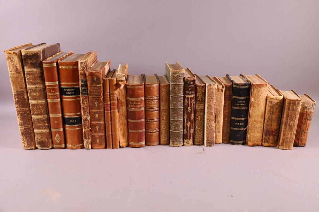 COLLECTION OF ANTIQUE LEATHER BOUND BOOKS (1 of 17)