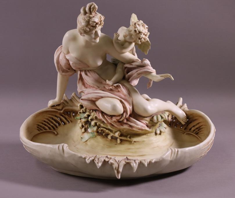 AMPHORA ART NOUVEAU FIGURAL TRAY (1 of 8)