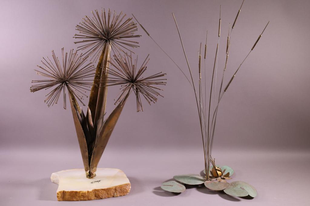 TWO MID CENTURY MODERN METAL SCULPTURES (1 of 5)