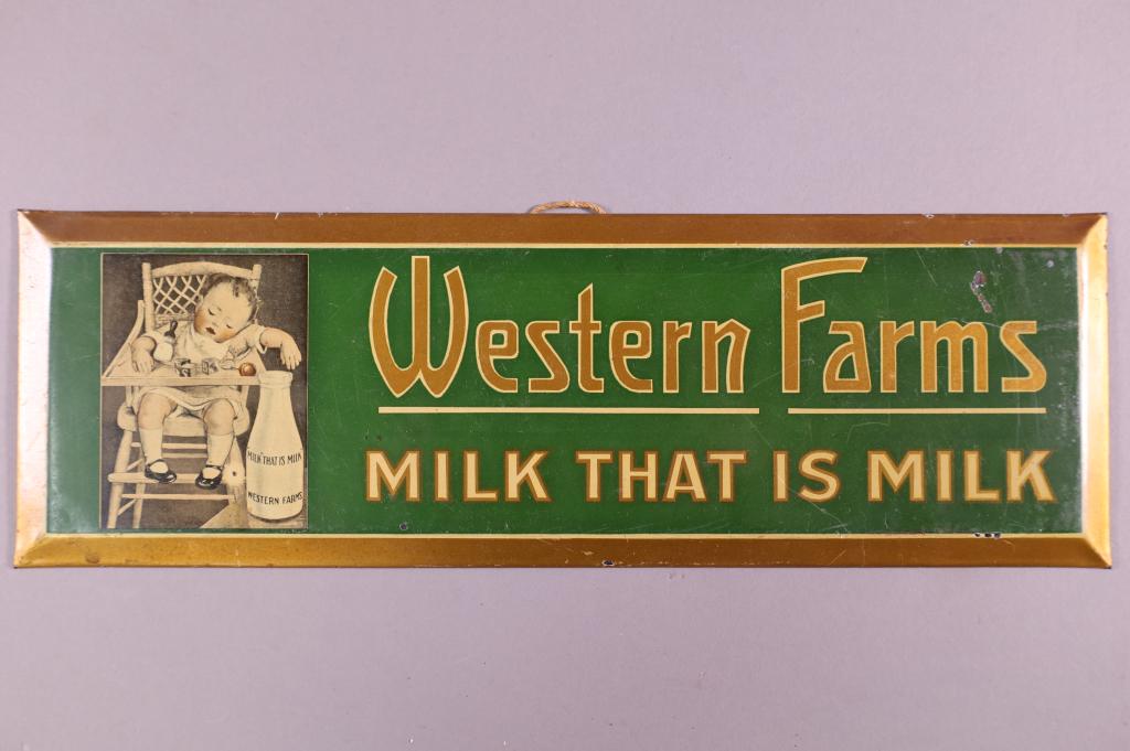 WESTERN FARMS MILK TIN SIGN (1 of 2)
