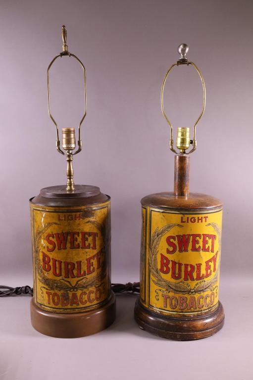 TWO TOBACCO TIN LAMPS (1 of 2)