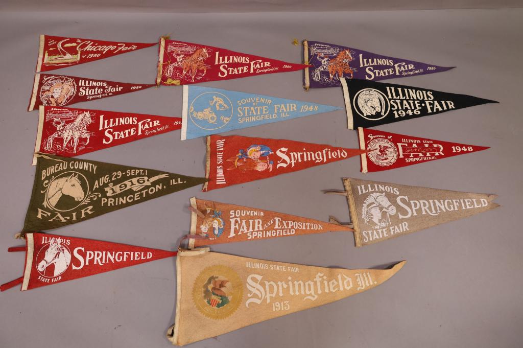 COLLECTION OF ILLINOIS STATE FAIR PENNANTS (1 of 4)