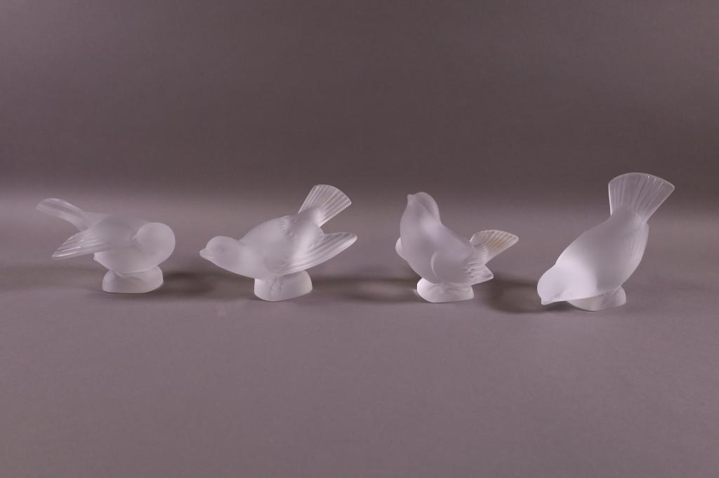 SET OF FOUR LALIQUE PAPERWEIGHTS (1 of 6)