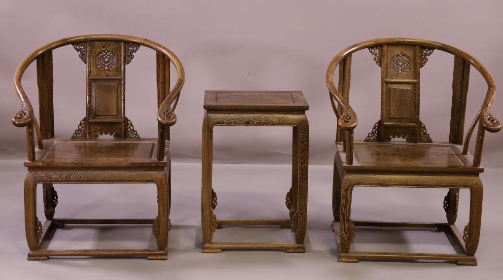 THREE PIECE CHINESE PARLOR SET (1 of 5)