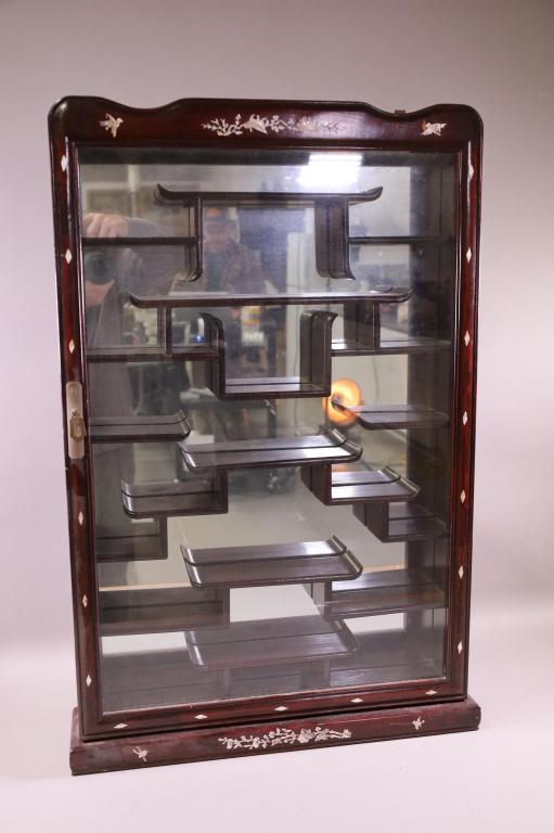 SMALL CHINESE HANGING CURIO CABINET (1 of 4)