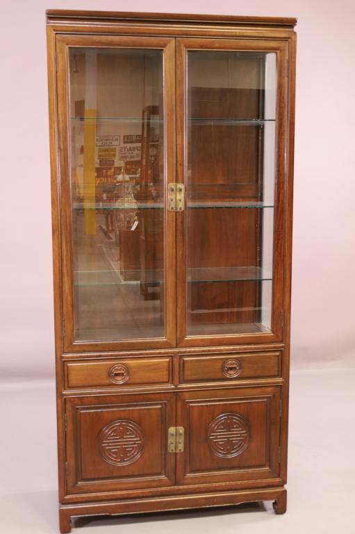 CHINESE 2 DOOR CURIO CABINET (1 of 3)