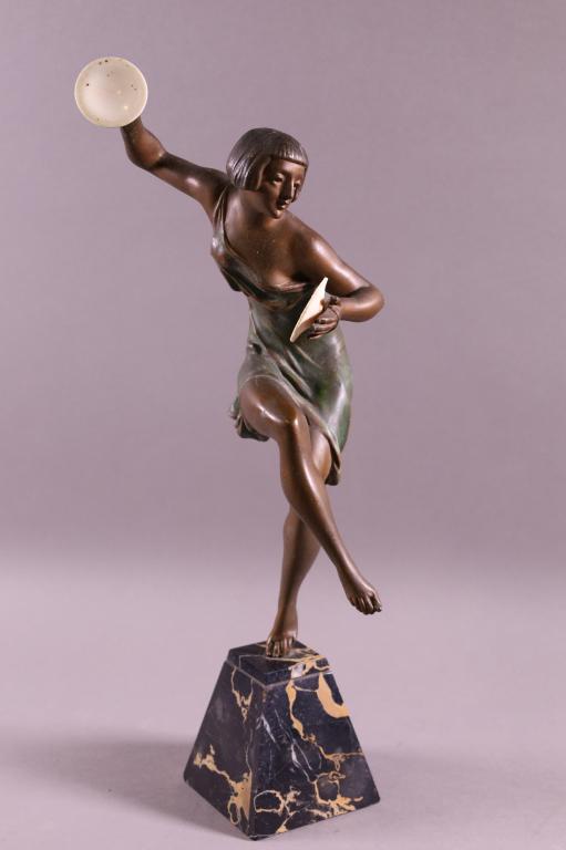 ART DECO SPELTER DANCER STATUE (1 of 3)