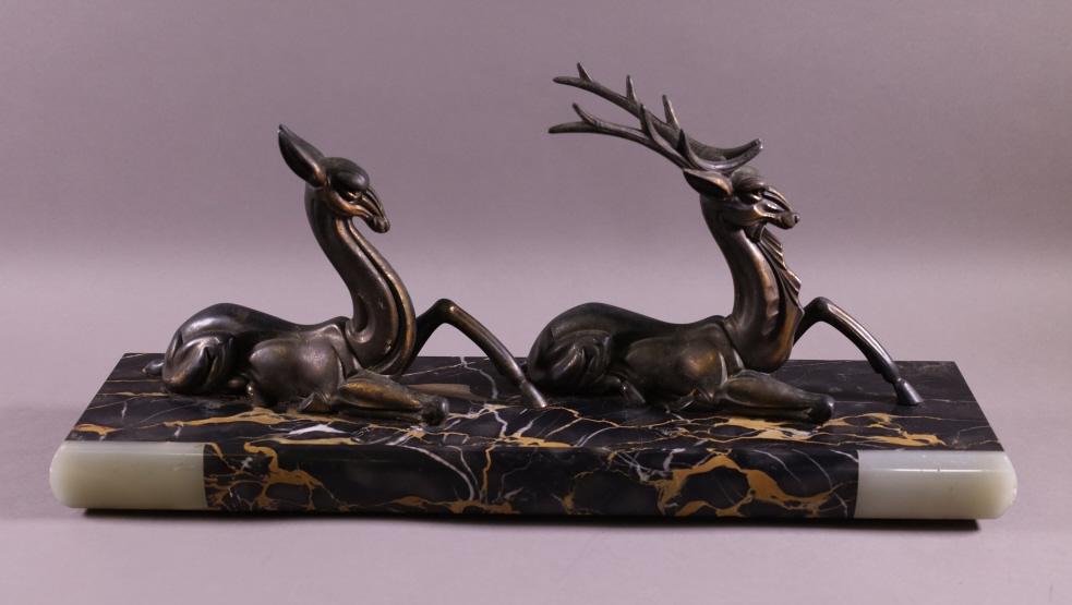 ART DECO SPELTER DEER STATUE (1 of 3)