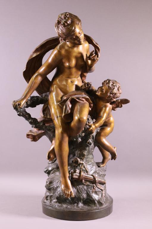 MOREAU RECAST VENUS DISARMING CUPID BRONZE (1 of 5)