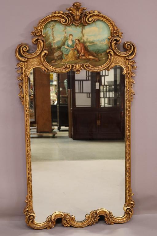 LARGE FRENCH TRUMEAU MIRROR (1 of 5)