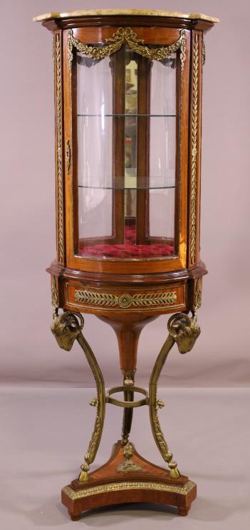 FRENCH STYLE ROUND CURIO CABINET (1 of 4)