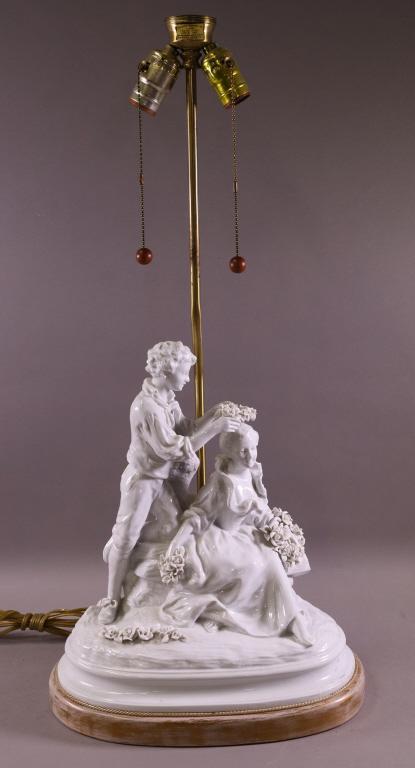 CAPODIMONTE PORCELAIN FIGURAL LAMP (1 of 4)