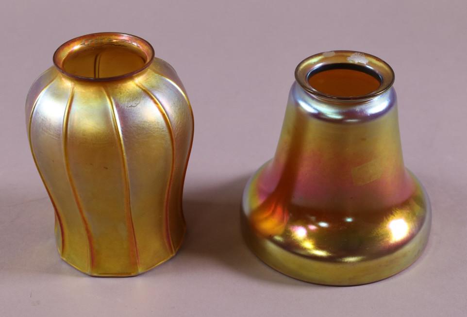 TWO ART GLASS SHADES (1 of 5)