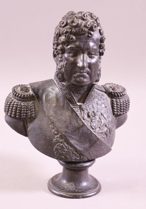 SMALL ANTIQUE LOUIS - FELIPPE IRON BUST (1 of 2)