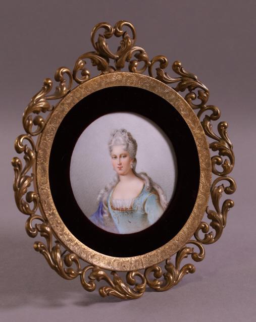 HAND PAINTED FRENCH PORTRAIT IN FRAME (1 of 4)