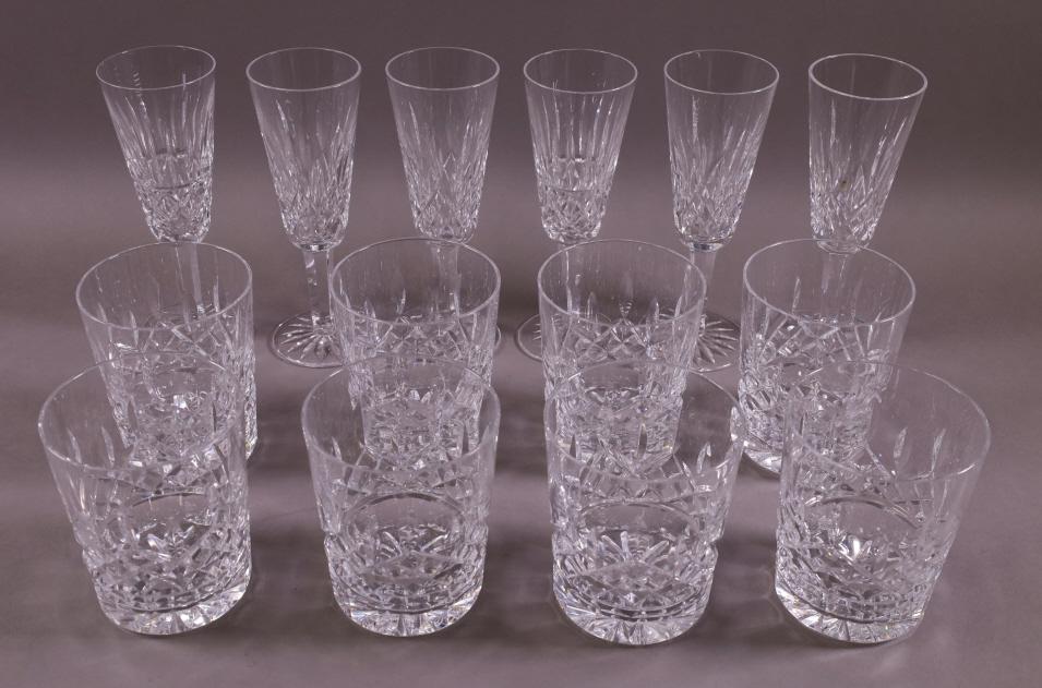 COLLECTION OF WATERFORD CRYSTAL: FOURTEEN PIECES. 8 4 1/2" WATER GLASSES. 6 7 1/2" WINE GLASSES. GOOD CONDITION.
