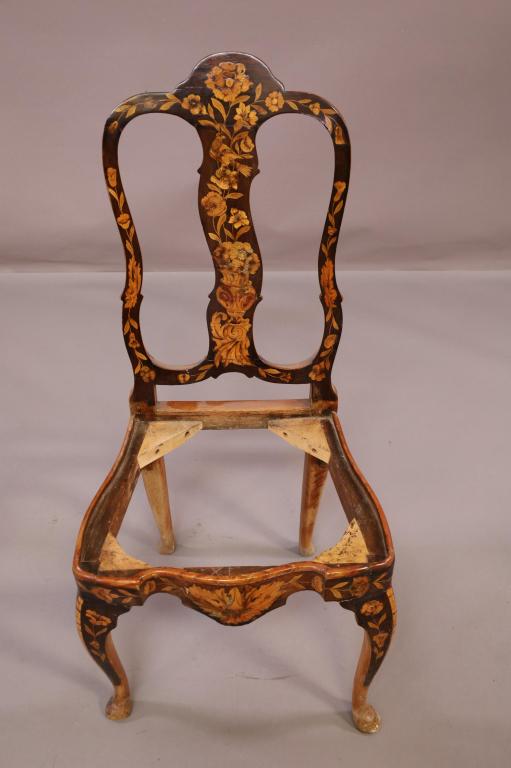 19TH CENTURY MARQUETRY INLAID SIDE CHAIR (1 of 4)