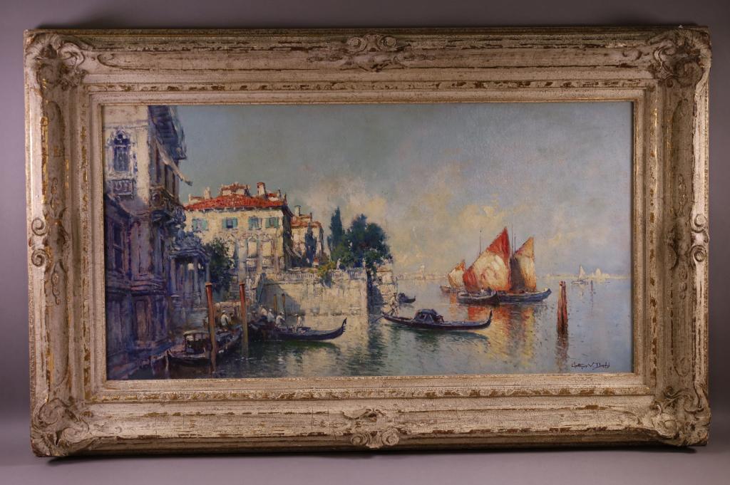 ARTHUR DIEHL HARBOR SCENE PAINTING (1 of 4)