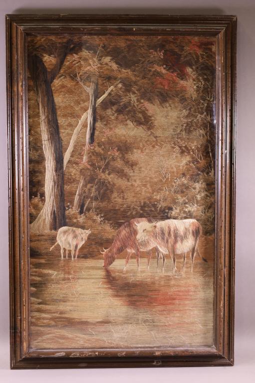 LARGE VICTORIAN FRAMED NEEDLE WORK (1 of 2)