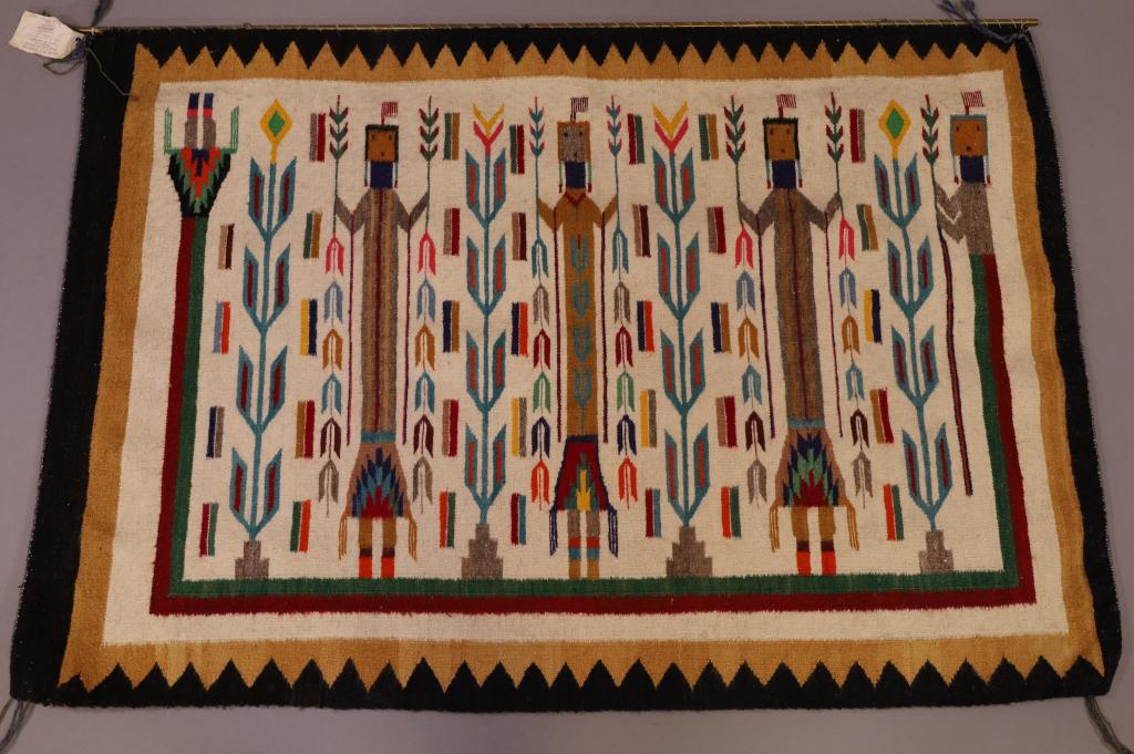 NATIVE AMERICAN YEI WEAVING OR RUG (1 of 3)