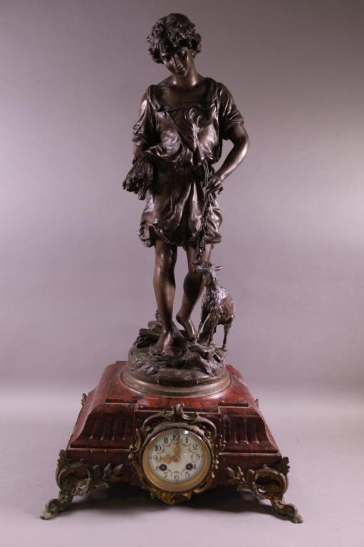 LARGE FRENCH FIGURAL MANTLE CLOCK (1 of 5)
