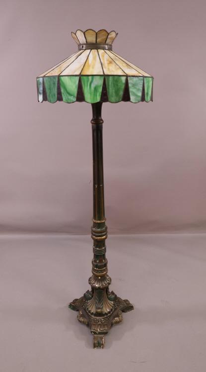 GESSO FLOOR LAMP WITH LARGE SLAG SHADE (1 of 5)