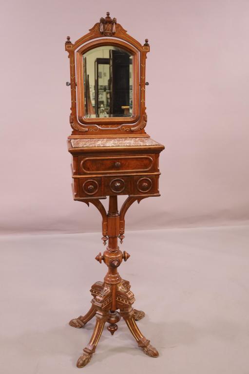 VICTORIAN MARBLE TOP GENTLEMAN'S SHAVING STAND (1 of 5)