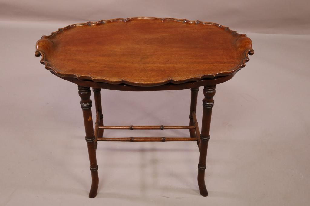 MAHOGANY TRAY TOP TABLE (1 of 3)