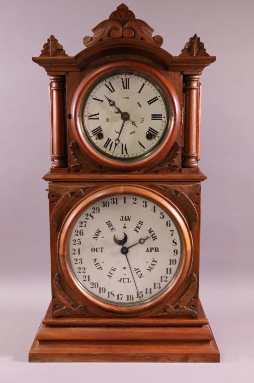 INGRAHAM DOUBLE CALENDAR CLOCK (1 of 5)