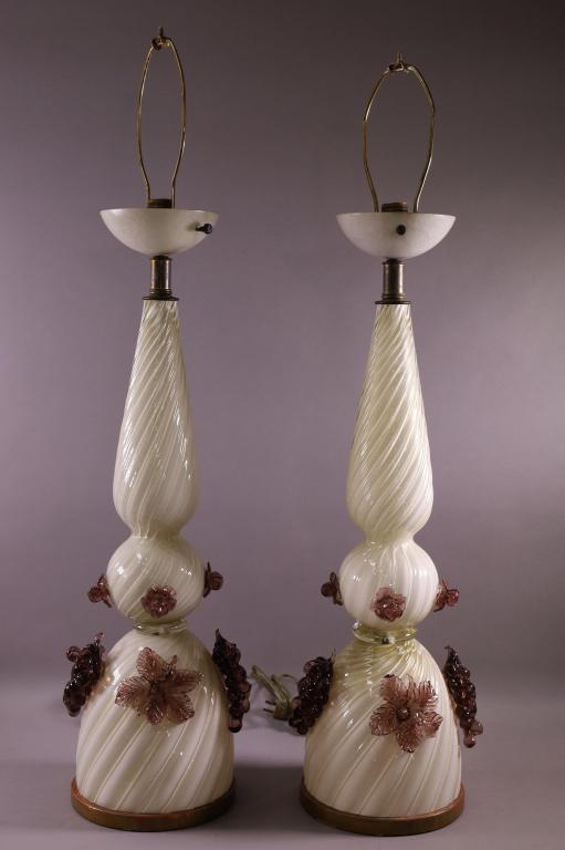 PR OF MURANO GLASS TABLE LAMPS (1 of 4)