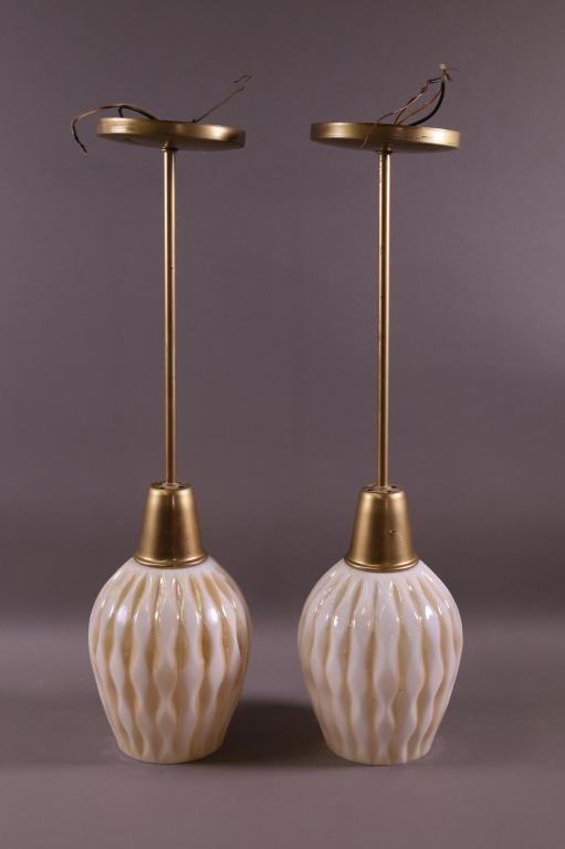 PAIR OF MID CENTURY PENDANTS LIGHTS (1 of 2)