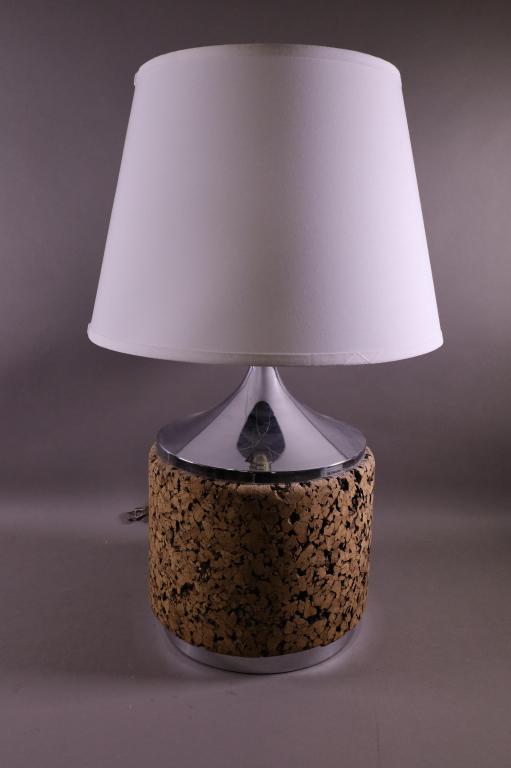 MCM CORK AND CHROME LAMP (1 of 2)