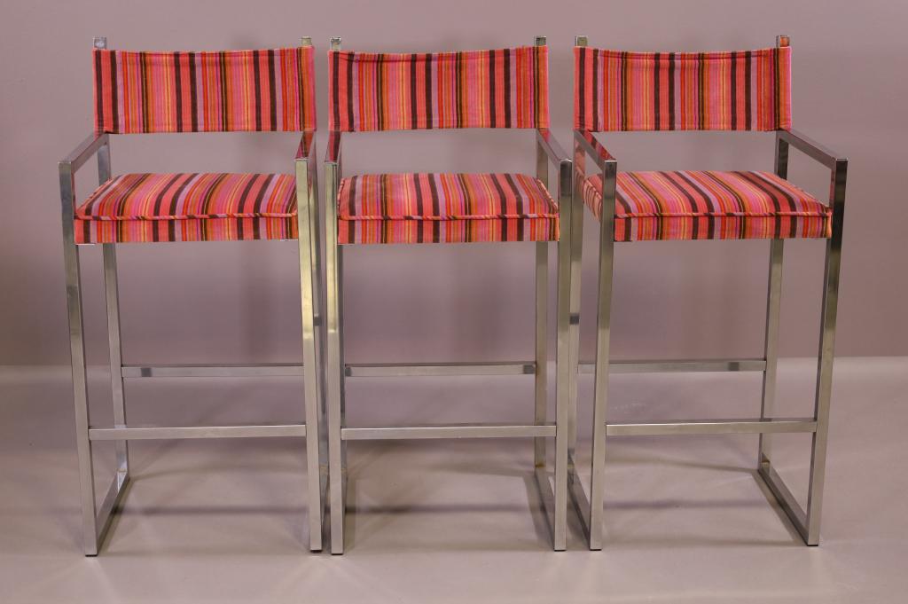 3 MILO BAUGHMAN STYLE BARSTOOLS (1 of 3)