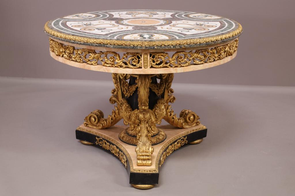 LARGE PIETRA DURA DECORATOR CENTER TABLE (1 of 5)