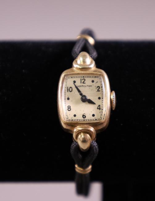 VINTAGE 14K GOLD HAMILTON WRISTWATCH (1 of 2)
