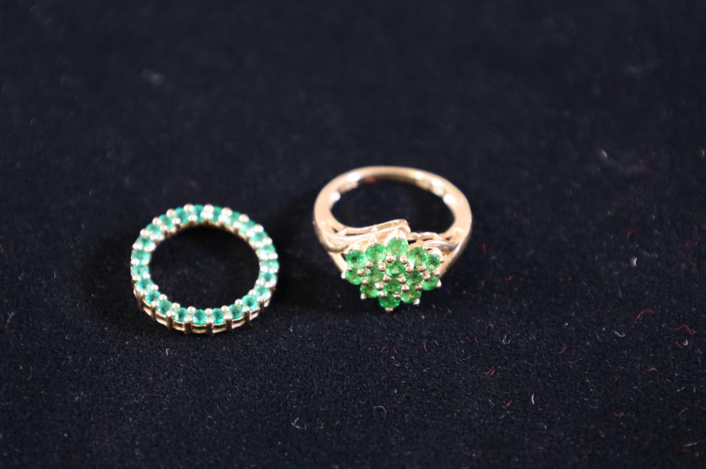 14K GOLD & EMERALD PENDANT & RING (1 of 3)