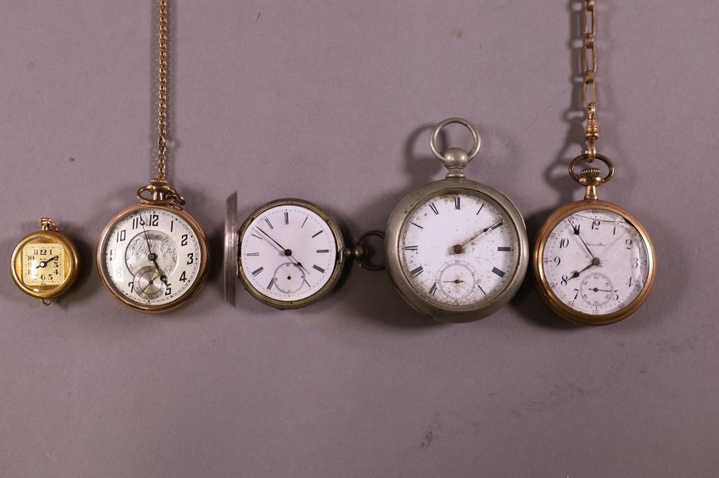 FIVE POCKET WATCHES (1 of 5)