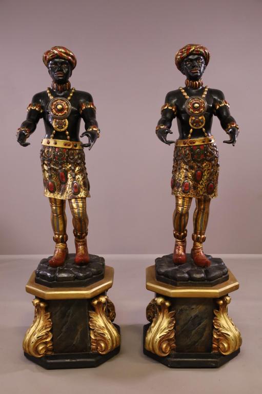 PAIR OF LARGE BLACKAMOOR STATUES (1 of 9)