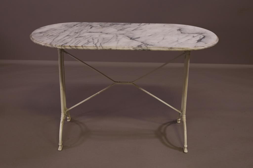 MARBLE TOP CAST IRON BASE PASTRY TABLE (1 of 3)