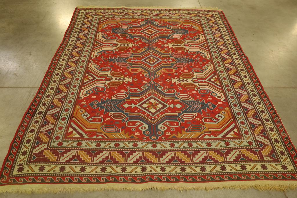 APPROX 7' 8" x 5' 11" HANDMADE WOOL SOUMAK RUG (1 of 4)
