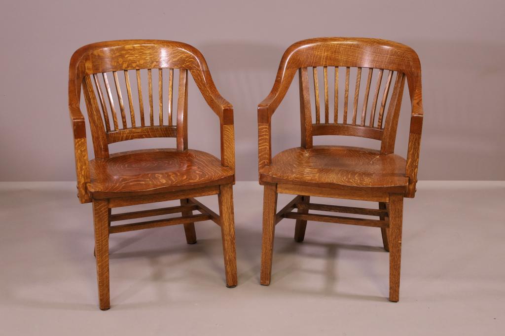 PR. OF AMERICAN OAK GUEST OFFICE ARM CHAIRS (1 of 3)