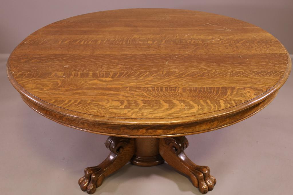 1900'S AMERICAN OAK DINING TABLE (1 of 4)