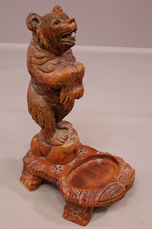 CARVED BLACK FOREST STYLE BEAR (1 of 3)