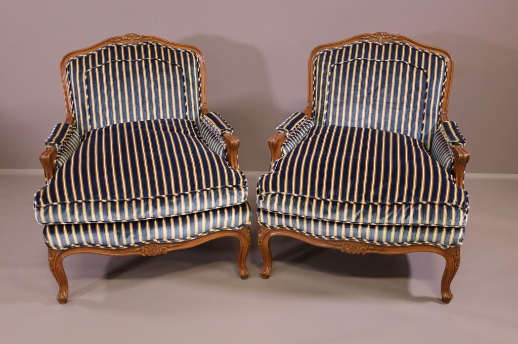 PAIR OF FRENCH STYLE PARLOR CHAIRS (1 of 2)