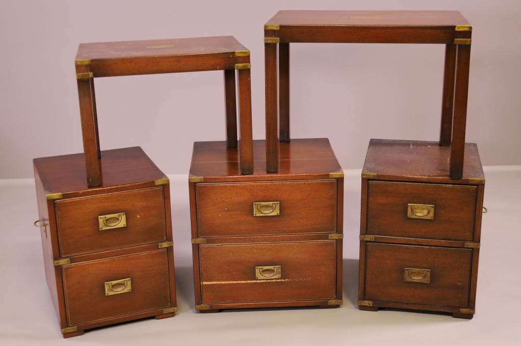 FIVE PIECES OF CAMPAIGN FURNITURE (1 of 5)