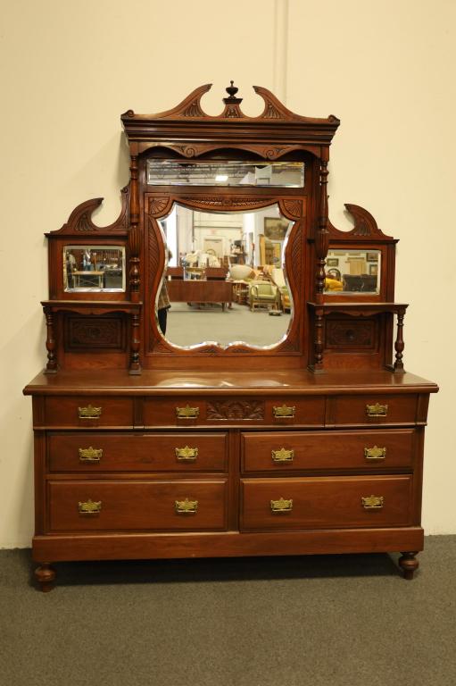 LARGE VICTORIAN WALNUT SIDEBOARD (1 of 5)