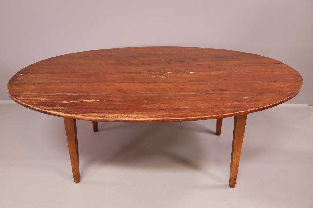 19TH CENTURY PRIMITIVE OVAL DINING TABLE (1 of 4)