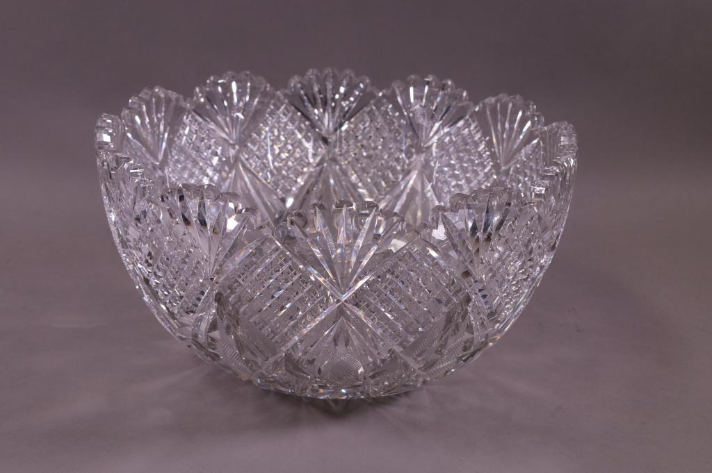 LARGE CUT GLASS CENTER BOWL (1 of 3)