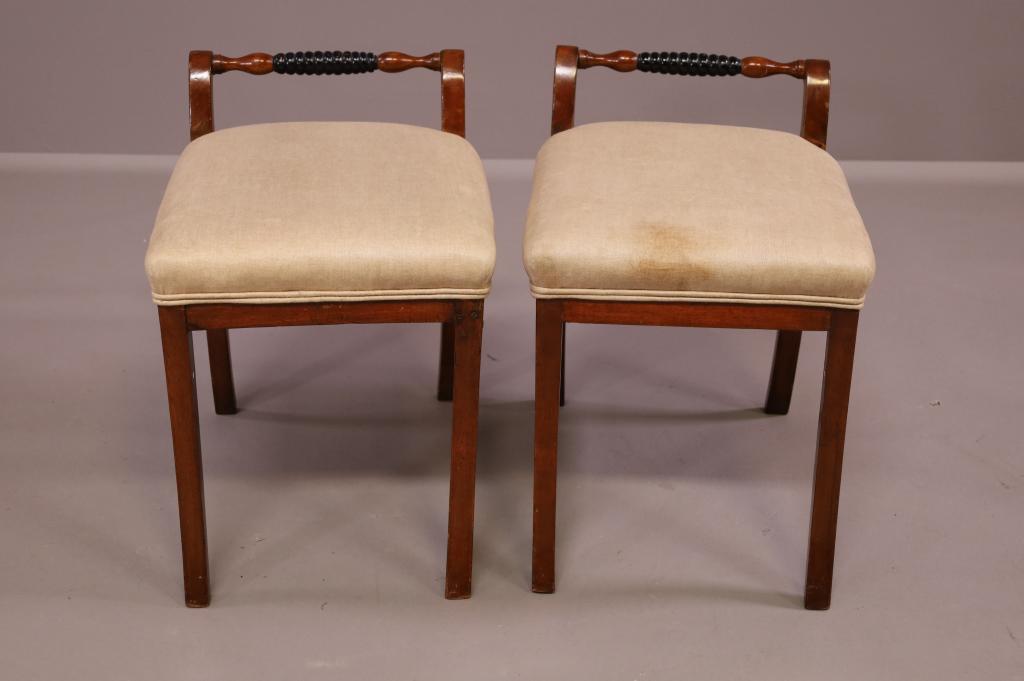 PAIR OF MAHOGANY STOOLS (1 of 3)
